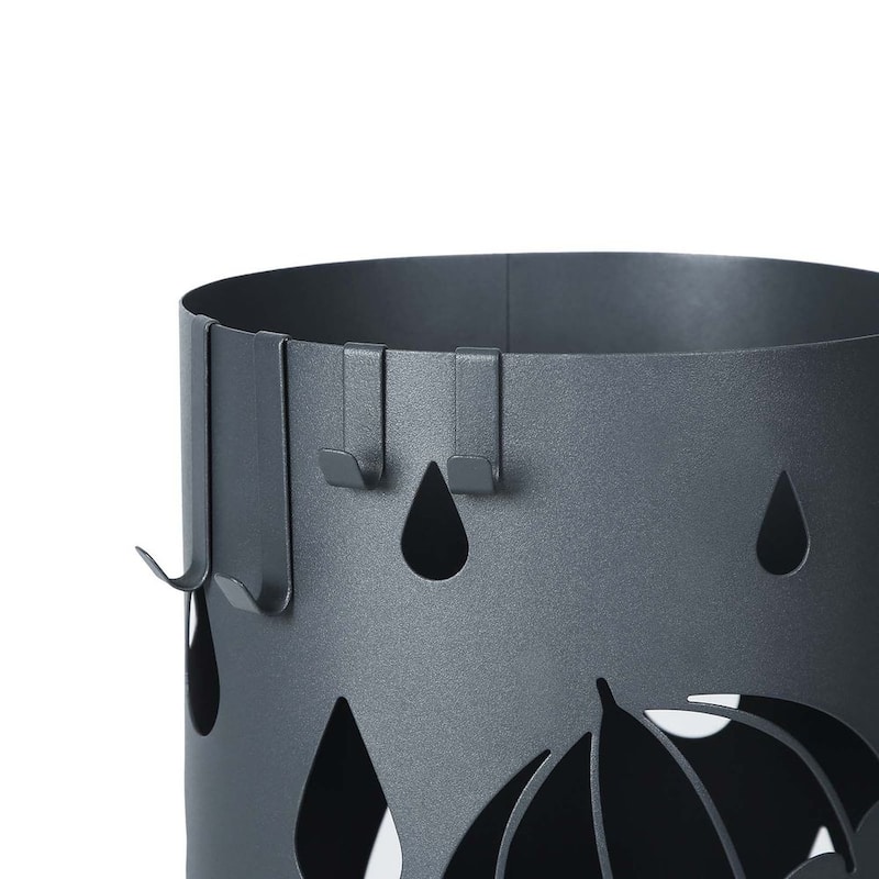 Umbrella Holder with Removable Drip Tray and Hooks Metal Storage Rack for Entryway or Hallway