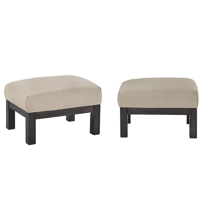 Sigulda Mission-Style Wood Accent Chair with Ottoman