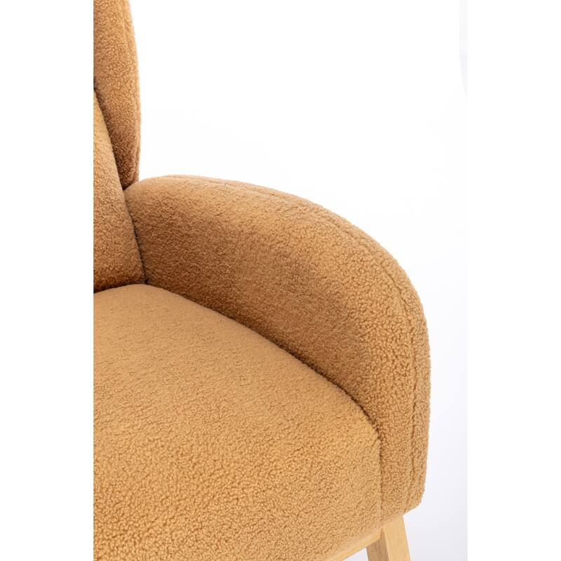 Modern 38" High Back Upholstered Rocking Chair with Wood Legs and Packet