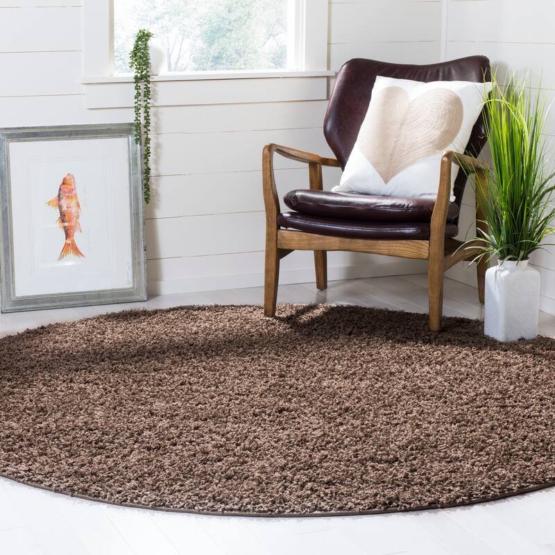 SAFAVIEH Athens Bharati Ilaha 1.5-inch Thick Rug - 6'7" Round - Taupe