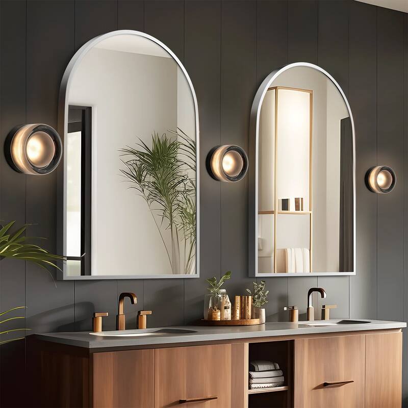 Modern Dome Dimmable LED Bathroom Vanity Light/Glass Dimple Wall Sconces