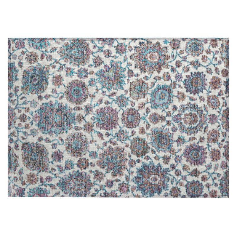 Machine Washable Indoor/Outdoor Traditional Farmhouse Chantille Rug