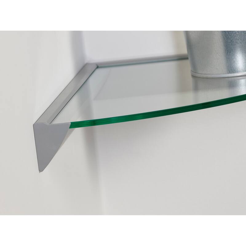 Wallscapes Essentials 12-inch Corner Clear Glass Shelf Kit - 12