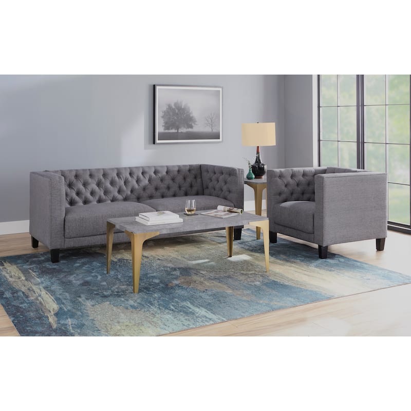 Lifestorey Modern Chesterfield Back Accent Chair