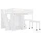preview thumbnail 12 of 58, Full Size Multifunctional Loft Bed with Wardrobe With Shelves,A Side Desk With 2 Drawers,A Movable Table