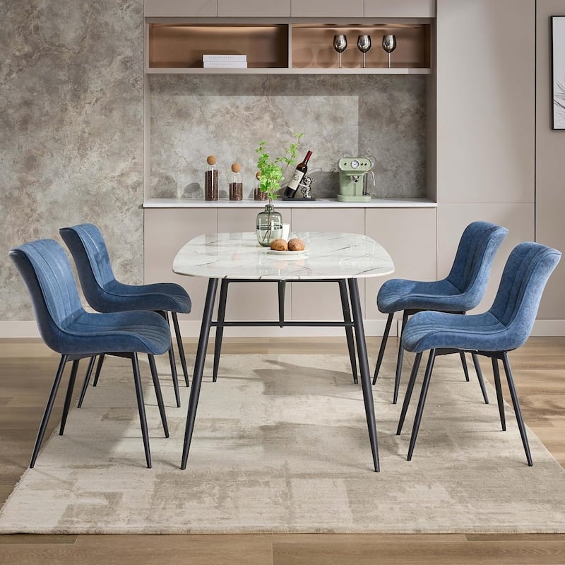 Upholstered Dining Chairs Set of 2, Mid Century Modern Armless Kitchen Chair