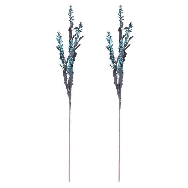 Home Wedding Party Foam Desktop Table Desk Decor Artificial Flower Blue 2 Pcs