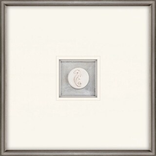 Seahorse Intaglio Framed Art Mixed Media Shadow Box Under Glass - White ...