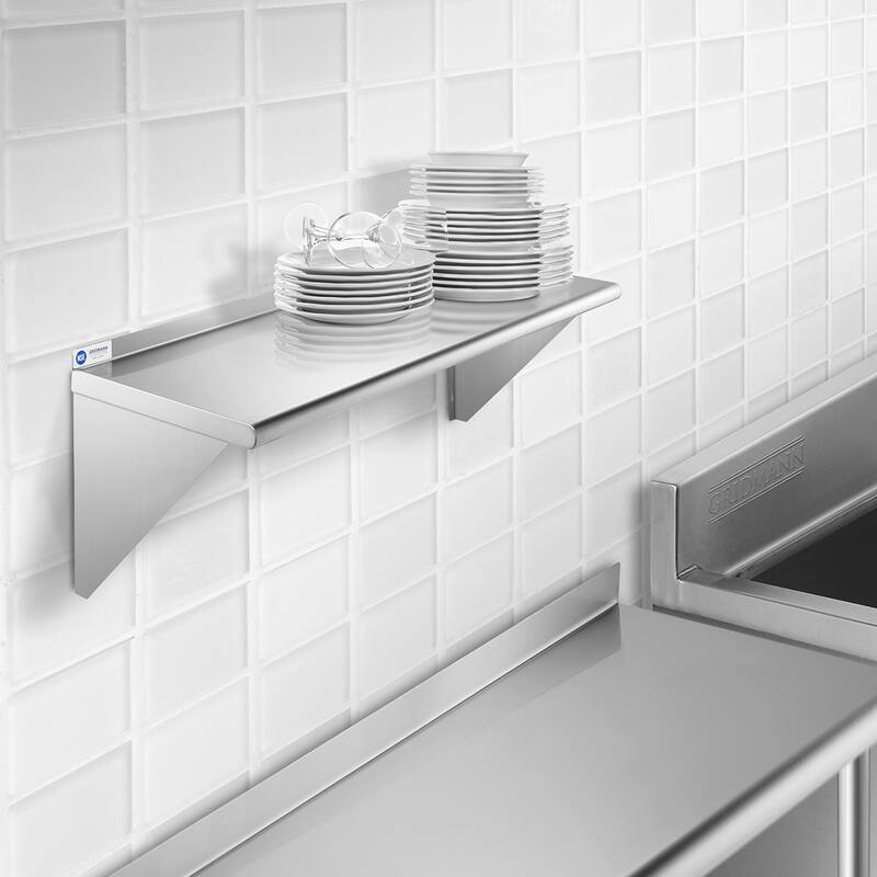 36 x 14in NSF Stainless Steel WallMount Shelf - 14" x 36"