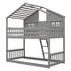 preview thumbnail 4 of 7, Twin over Twin Bunk Bed With Roof With Safety Guardrails And Ladder for home