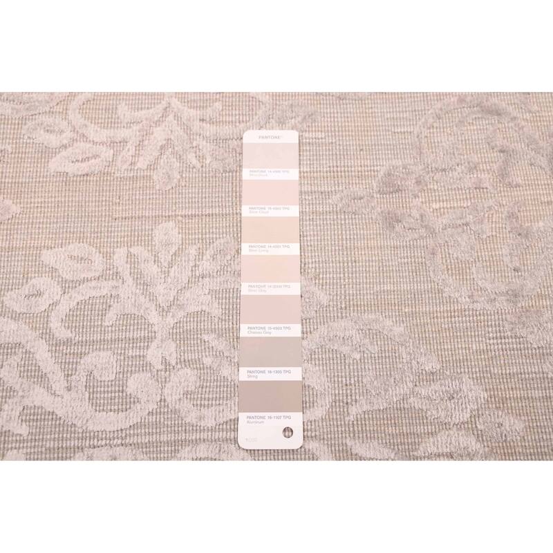 ECARPETGALLERY Hand Loomed Elysian Grey Viscose, Wool Rug - 5'0 x 7'11