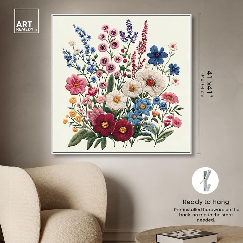Wildflower Weave Canvas by Art Remedy