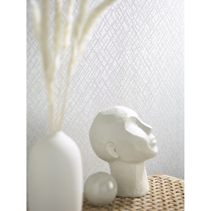 Galerie Wallcoverings Air Collection Crosshatch Effect Textured Metallic Wallpaper Roll