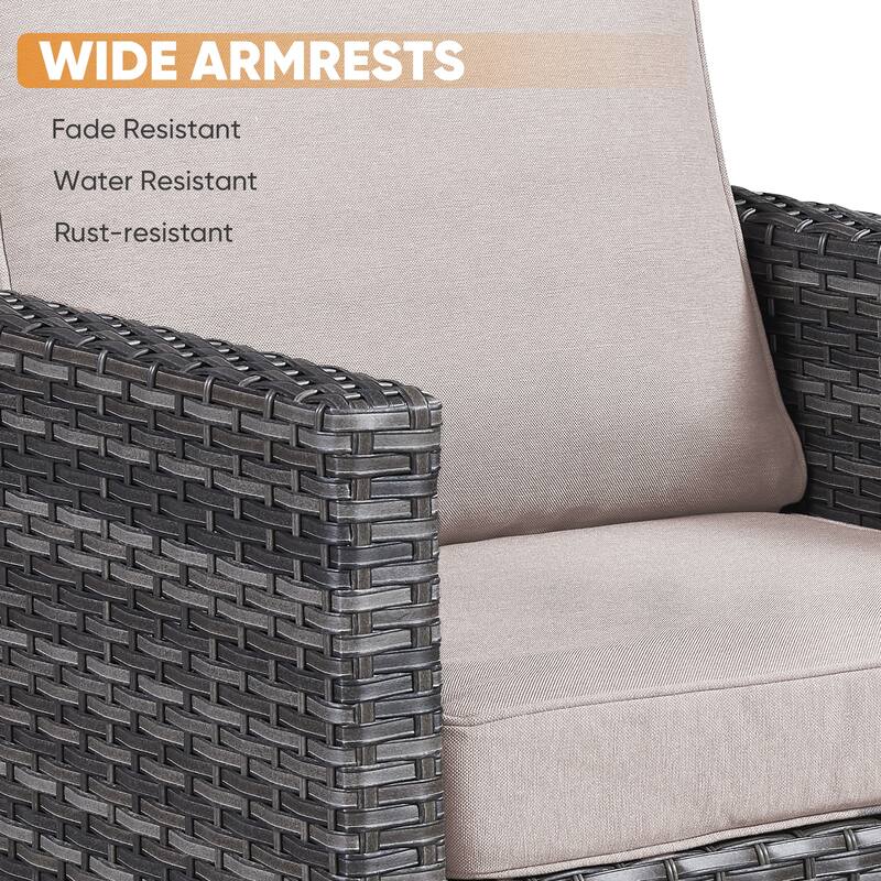 Patio Furniture Set with Propane Gas Fire Pit Table