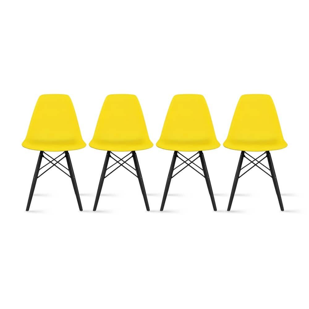 Molded Dining Side Chairs For Kitchen Eiffel Metal Legs Design Bedroom Waiting Room (Set of 4)