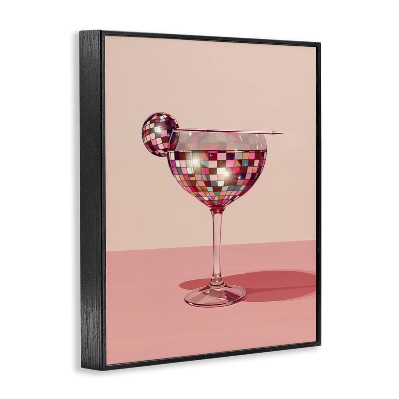 Stupell Rosy Hued Disco Drink Framed Giclee Art Design By Arlington Prints