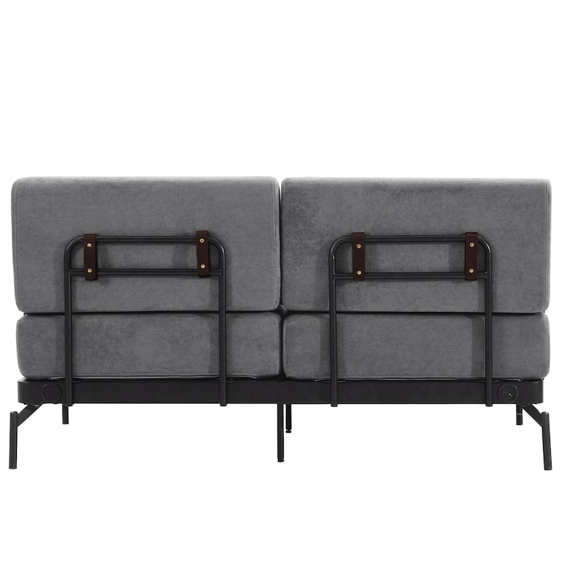 Modern Loveseat Sofa 59" Sofa Couch 2-Seater Sofa with Flexible USB Ports , Unique Cylindrical Armrests for Living Room