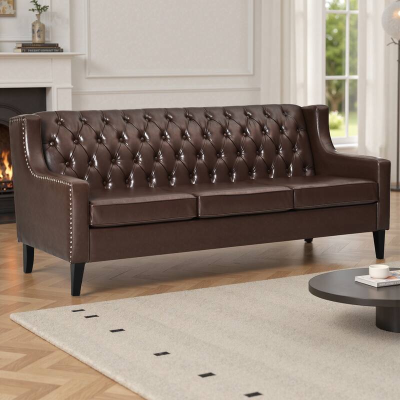 GDFStudio - PU 3-Seater 78.75" Couches with Comfy Cushion