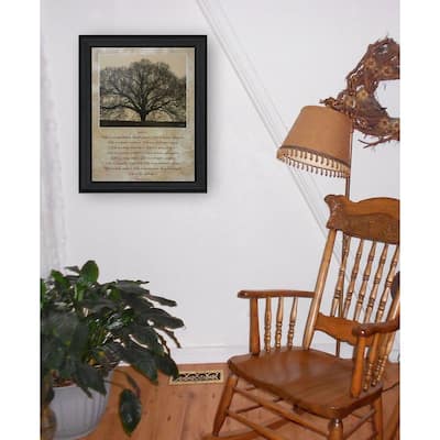 TrendyDecor4U Mid-Century Modern "Life Is" Framed Print Wall Art by John Jones - Brown, Tan, Black, Earth Tones