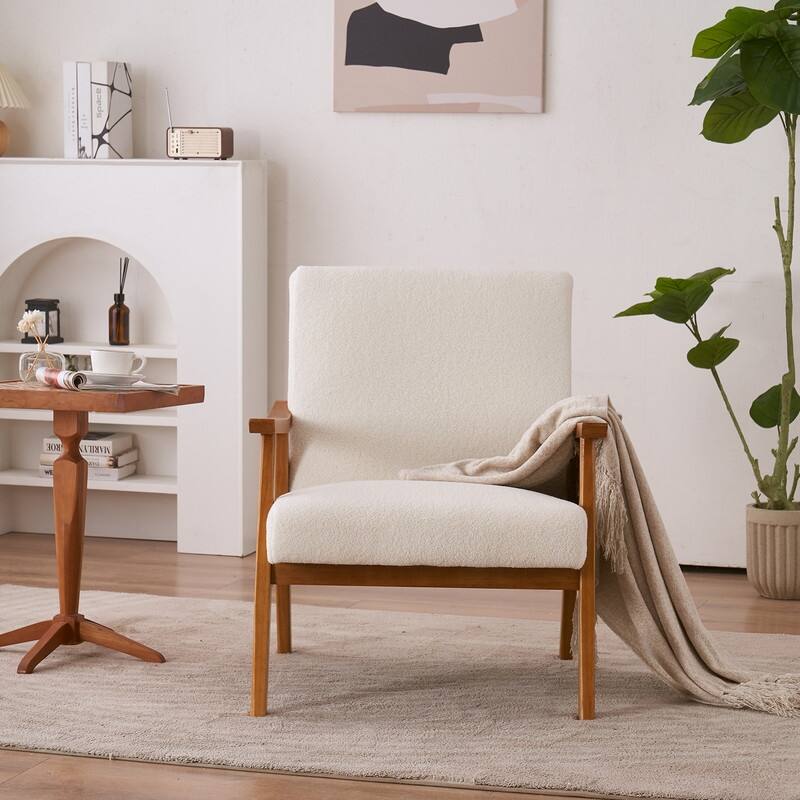 Home Comfort Mid Century Modern Wood Frame Accent Chair