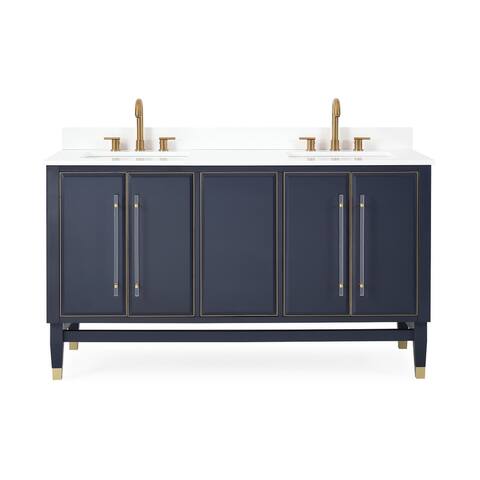 60" Tenant Brand Bertone Double Bathroom Sink Vanity