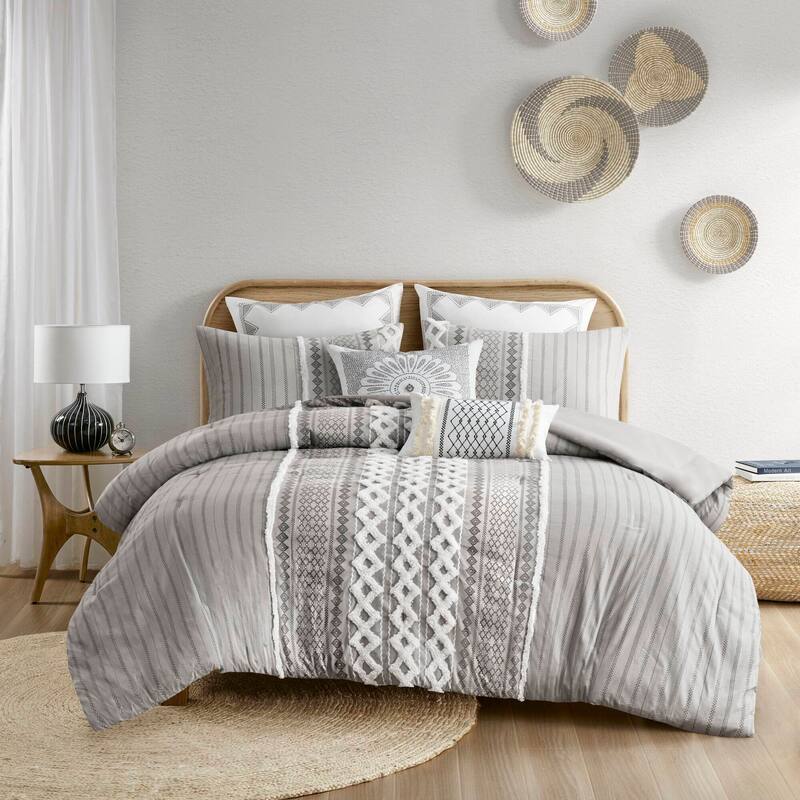 GDF Studio - Imani Cotton Printed Comforter Set with Chenille Detailing