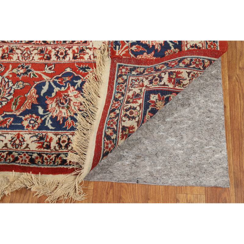 Hand Knotted Oriental 100% Wool Carpet Traditional Floral Beige & Ivories Isfahan Area Rug - 12' 0'' X 8' 7''