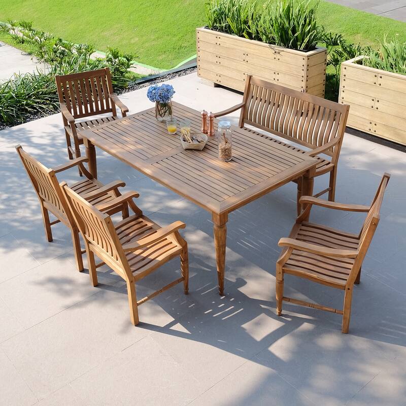 Cambridge Casual Livingston 6-piece Teak Outdoor Dining Set