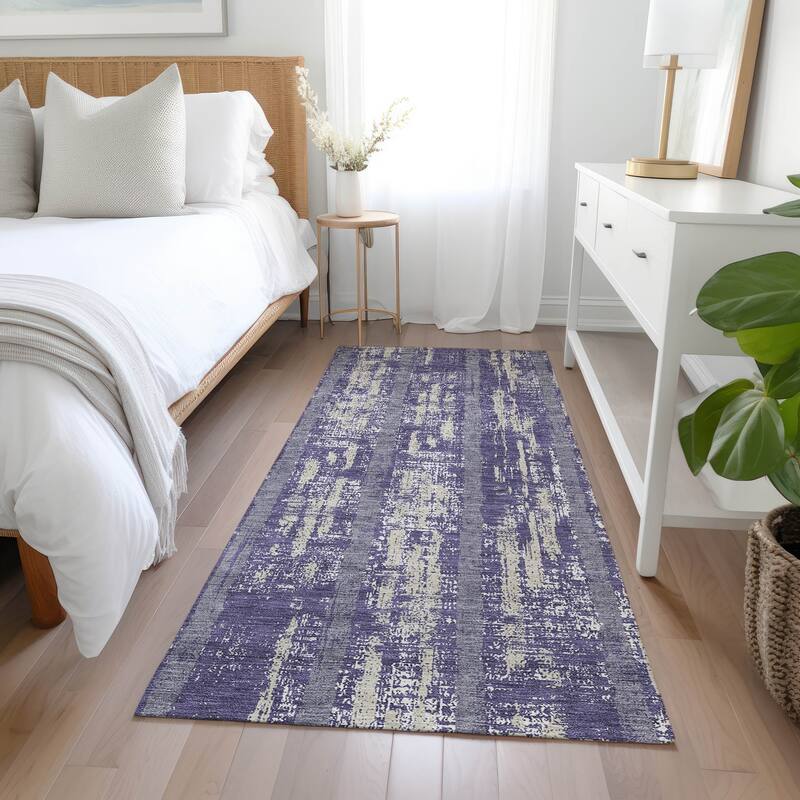 Machine Washable Indoor/ Outdoor Chantille Ombre Stripe Rug