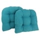 preview thumbnail 49 of 62, 19-inch U-Shaped Microsuede Chair Cushion (Set of 1, 2, or 4) Set of 2 - Aqua Blue
