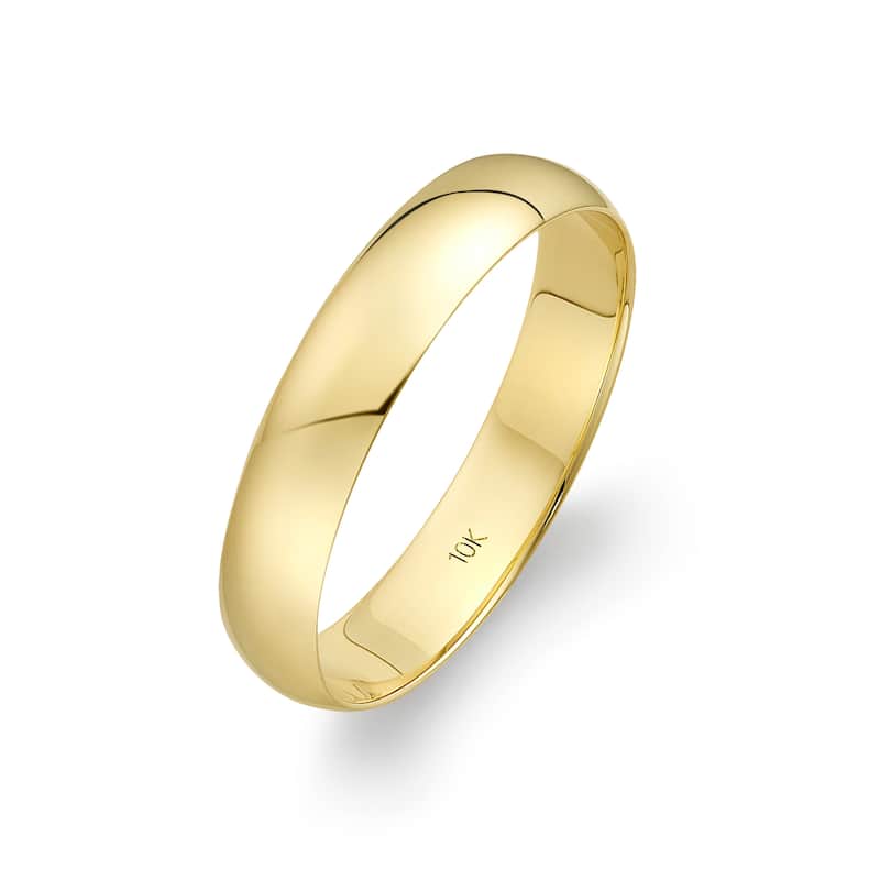 Clover Yellow Gold High-Polish Classic Wedding Band 4-6mm - 10k - 8 (4mm)
