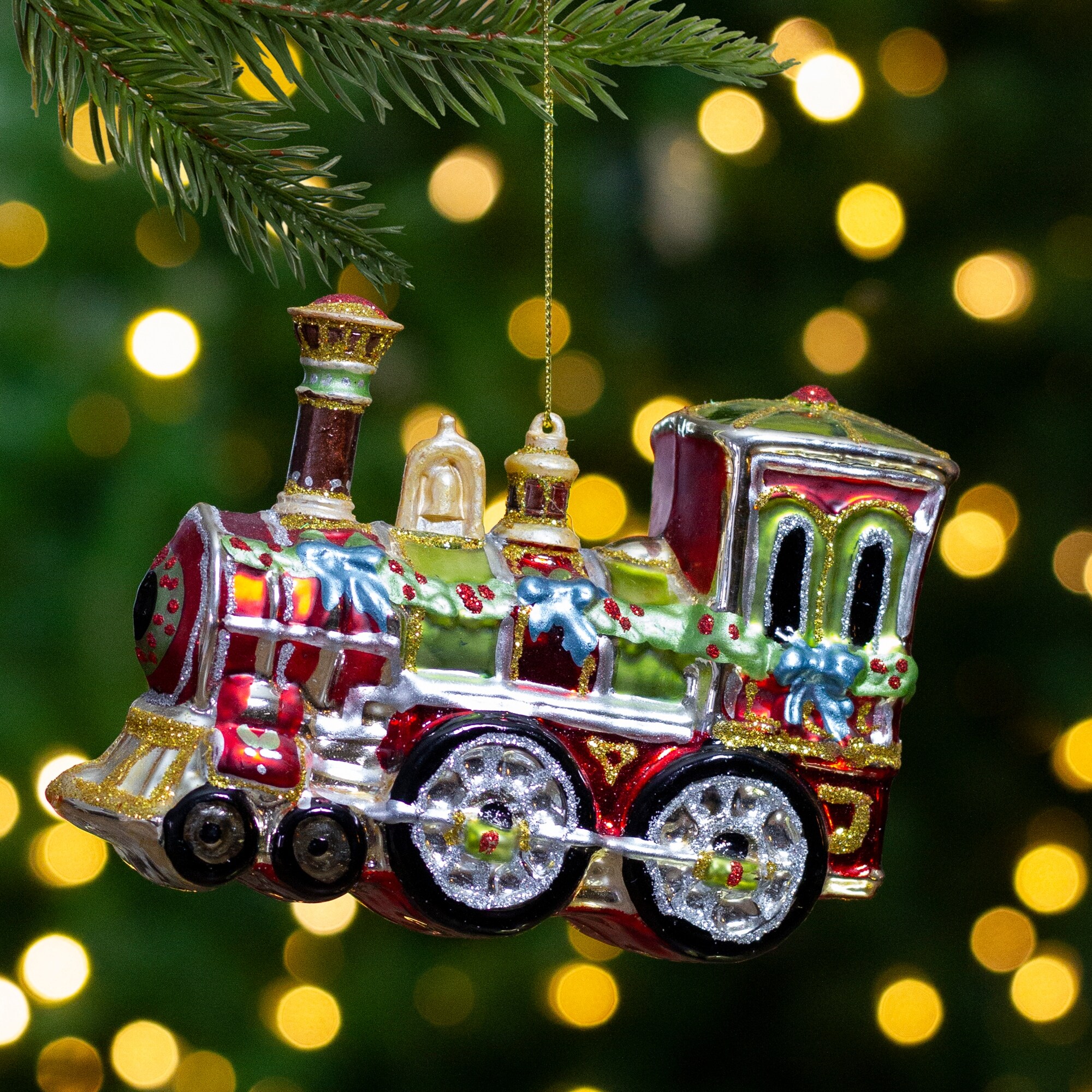 Iridescent Shimmer Hanging Train Christmas Tree Decorations, Magical Fairy  Tale Theme Pearlescent Steam Railway Train Locomotive 