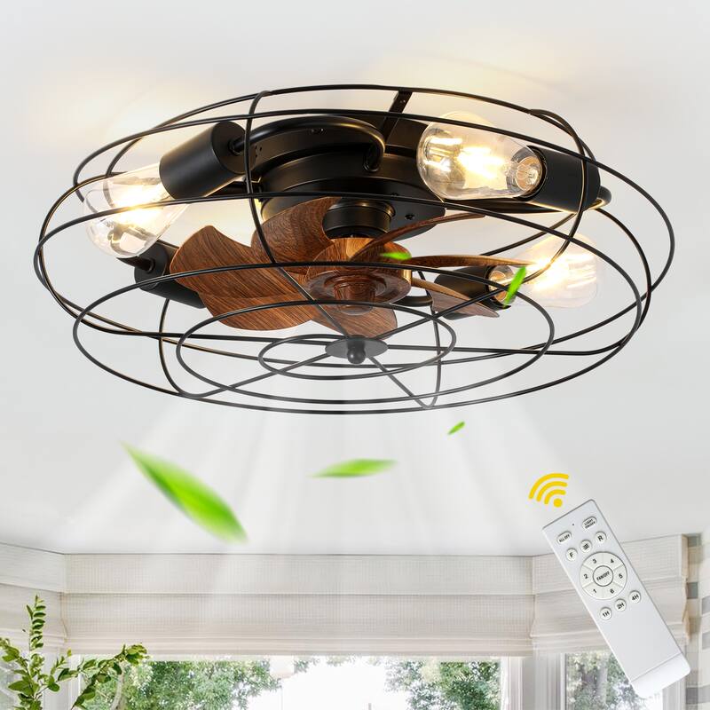 Bella Depot 20" Indoor Flush Mount Ceiling Fan with Light and Remote