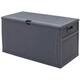 SUNCROWN 120 Gallon Deck Box Outdoor Resin Wicker Storage Container - Grey