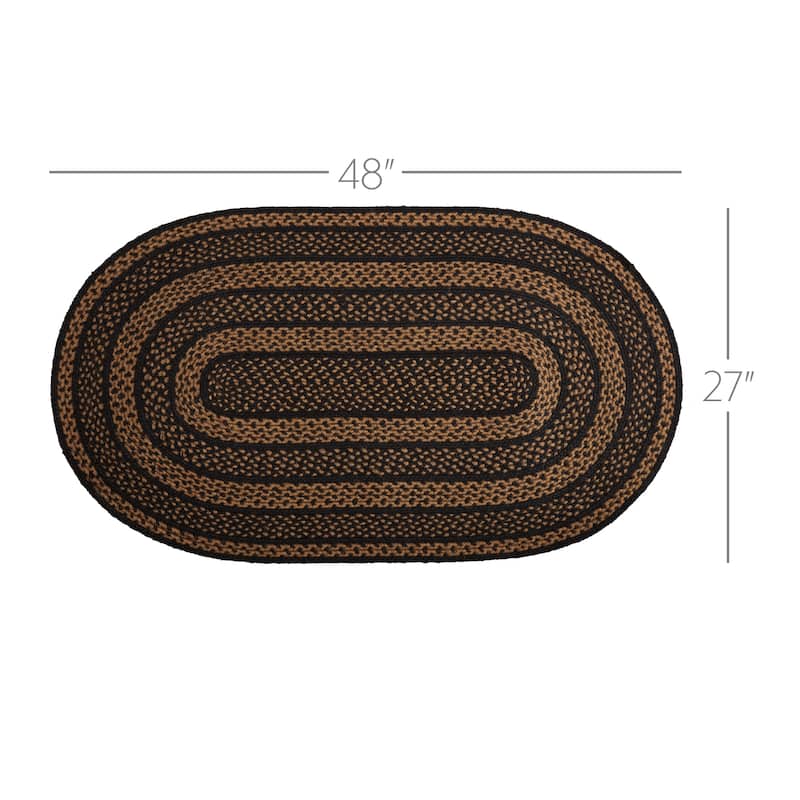 Farmhouse Jute Rug Oval w/ Pad 27x48 - 27" x 48"