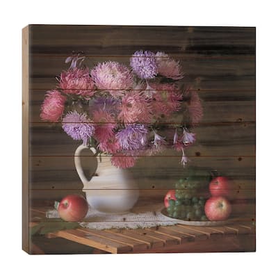 August Gifts Of The Garden Print On Wood by Tatiana Skorokhod - Multi-Color