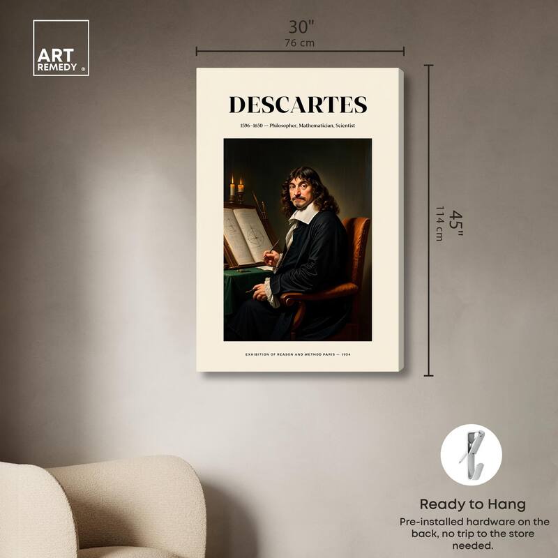 Cartesian Thinker Canvas by Art Remedy, Gallery Wrapped