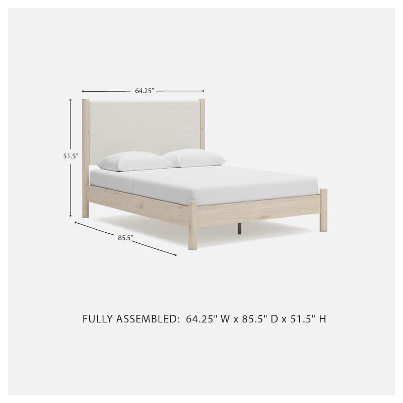 Signature Design by Ashley Cadmori Upholstered Panel Platform Bed