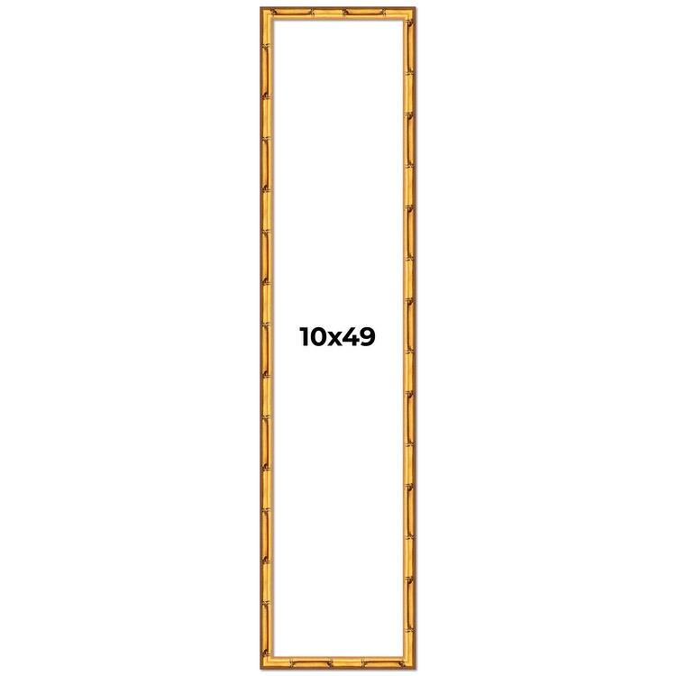 10x49 Frame Gold Bamboo Picture Frame Modern Photo Frame Includes UV Acrylic Shatter Guard Front Acid Free Foam Backing Board