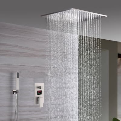 20inch ceiling mount rainfall waterfall shower systems 3 way Digital display pressure balance shower faucet - 7'6" x 10'9"