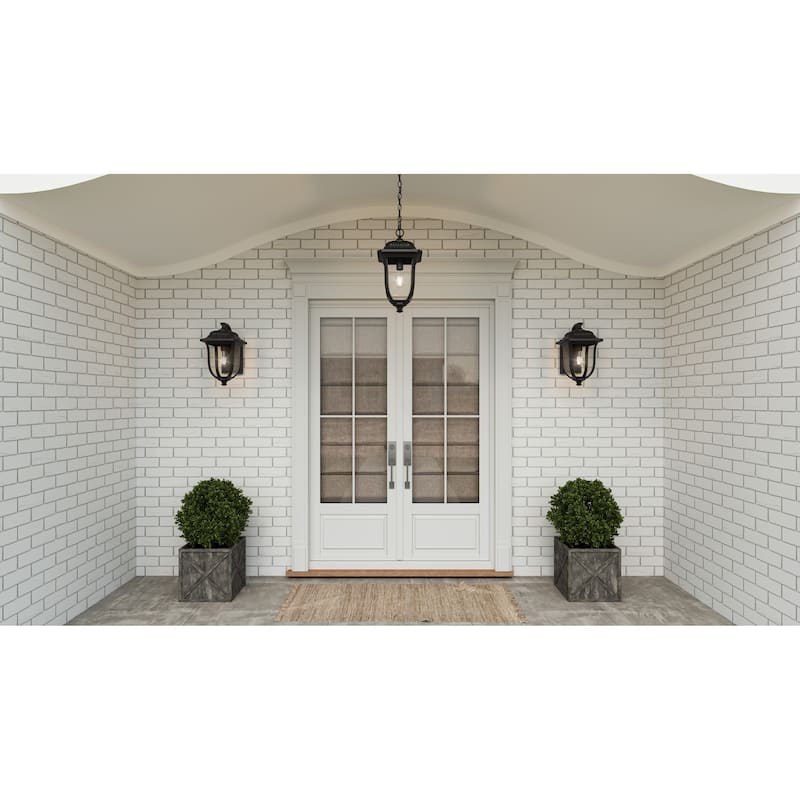 Mulberry 1-Light Matte Black Outdoor Hanging Lantern