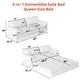 preview thumbnail 10 of 10, 66" Queen Pull Out 3-in-1 Convertible Sleeper Sofa with Side Storage