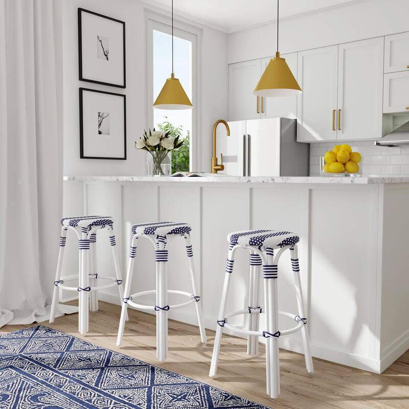 Tobias Rattan Round Bar Stool