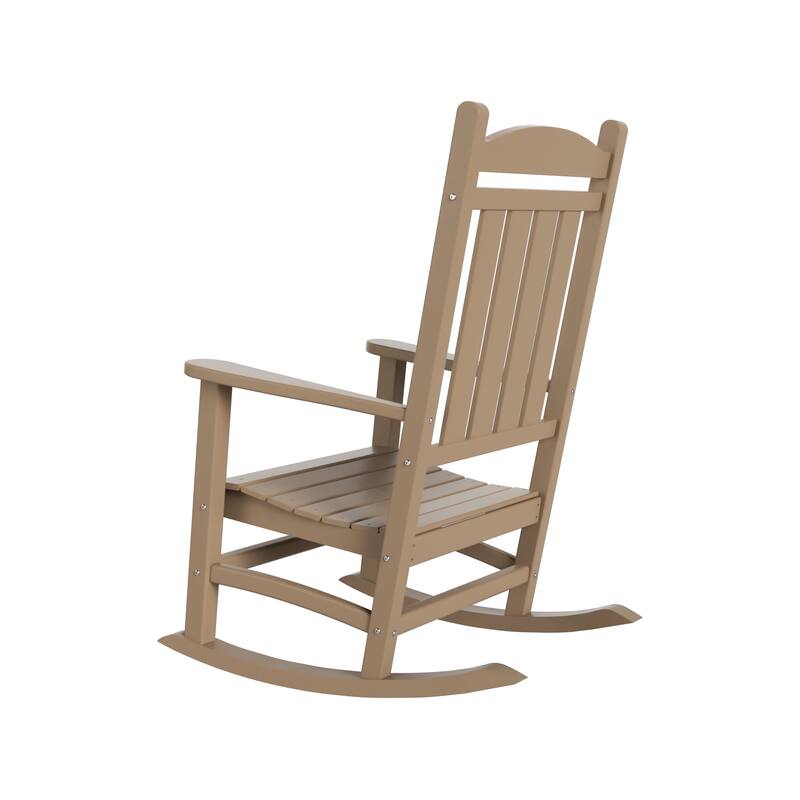 Laguna Hdpe All Weather Outdoor Patio Rocking Chairs With Side Table (3-Piece Set)