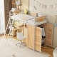 preview thumbnail 3 of 17, White Twin Metal Wood Loft Bed with L-shape Desk