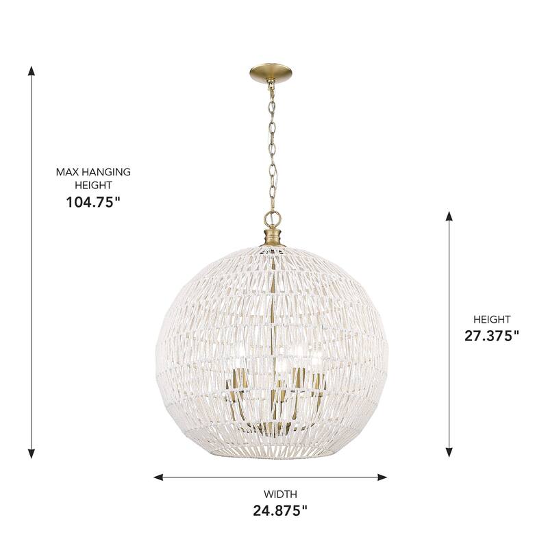 Florence 25" Wide 5-Light Pendant with Rope Shade