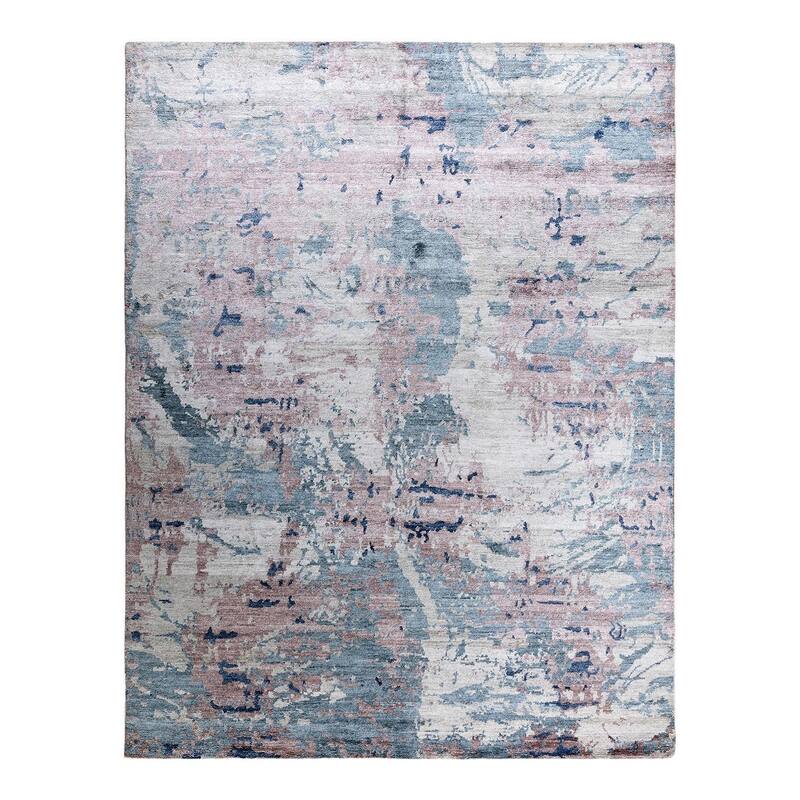 Ikat One-of-a-Kind Hand-Knotted Area Rug, Light Gray - 8' 1" x 10' 2"