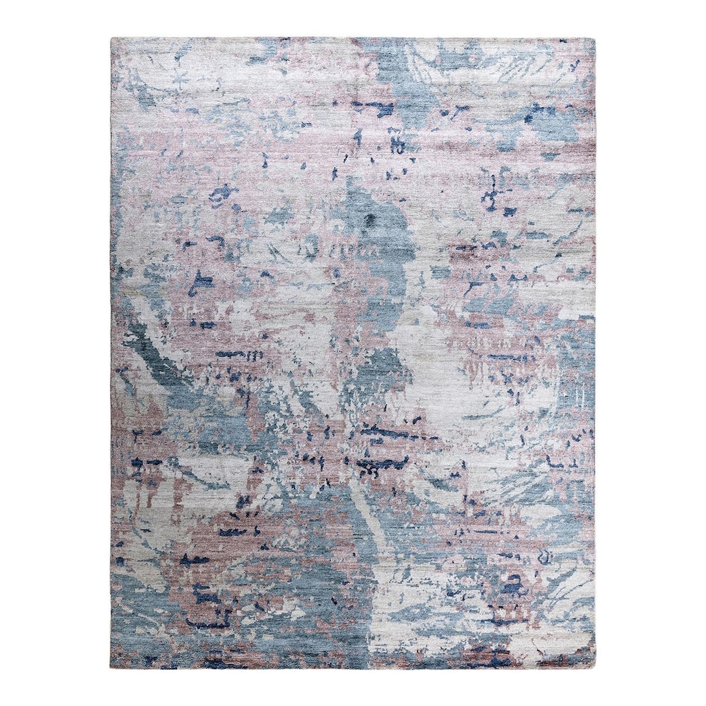Ikat One-of-a-Kind Hand-Knotted Area Rug, Light Gray - 8' 1" x 10' 2"