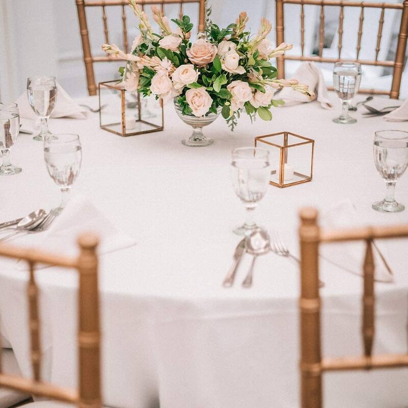 90 Inch Round Polyester White Tablecloth with Stain and Resistant Wrinkle Free for Dining Table Decor