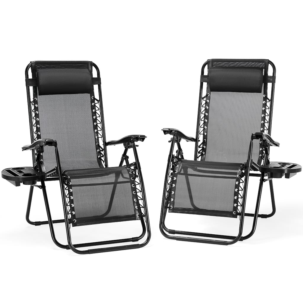 Adjustable Reclining Patio Chairs with Ergonomic Mesh Support, Set of 2